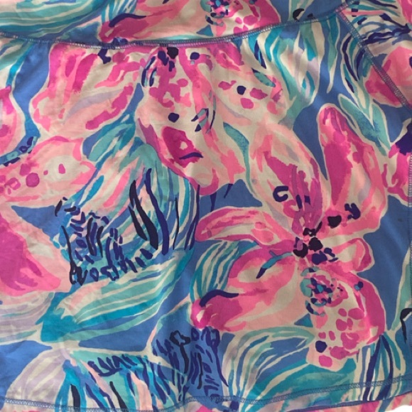 Lilly Pulitzer Vibrant Pink and Blue Floral Skort L pink blue , nylon spandex - Picture 2 of 4